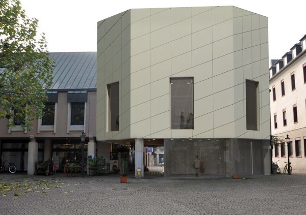 Die neue Fassade zum Kleinen Domhof hin nimmt die Bedeutung der Domschatzkammer auf Die neue Fassade zum Kleinen Domhof hin nimmt die Bedeutung der Domschatzkammer auf